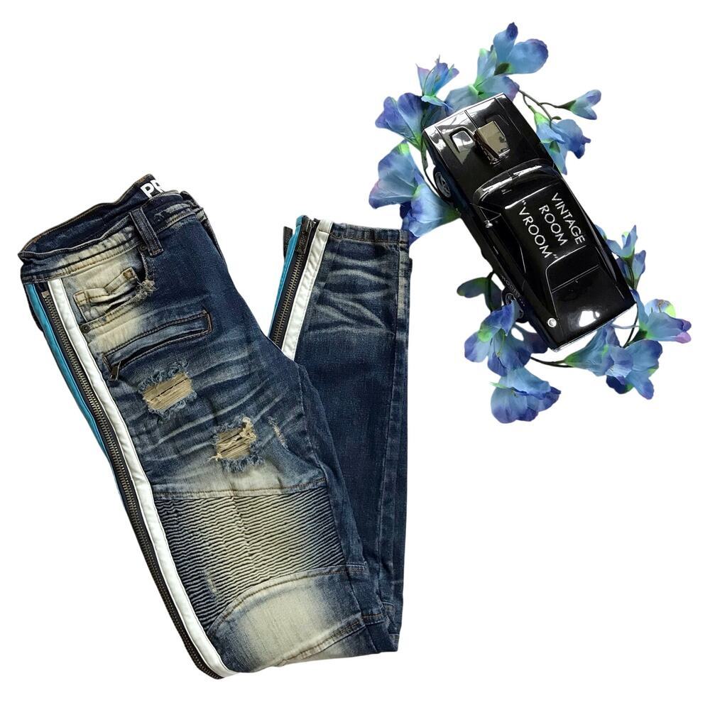 Preme NWOT Medium Wash Distressed Jeans Men 32/32